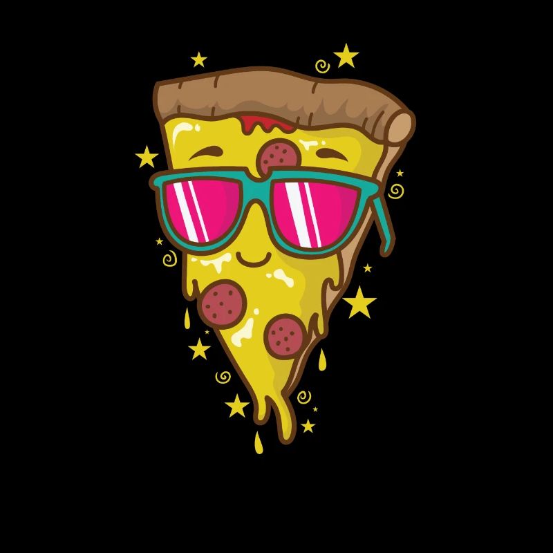 Tranche de pizza avec lunettes de soleil