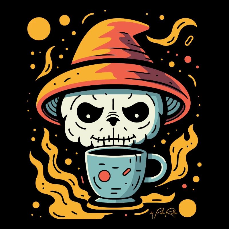 Café, Espace, Nerd, Crâne, Panda, Magie