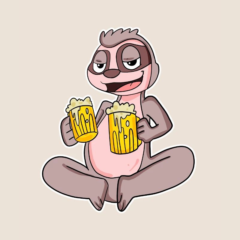 Faultier mit Bier