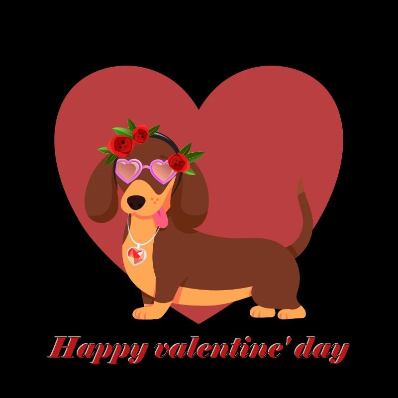 teckel, amour, saint valentin, saint valentin