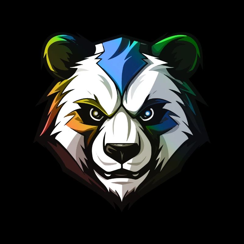 Panda Kopf Bunt