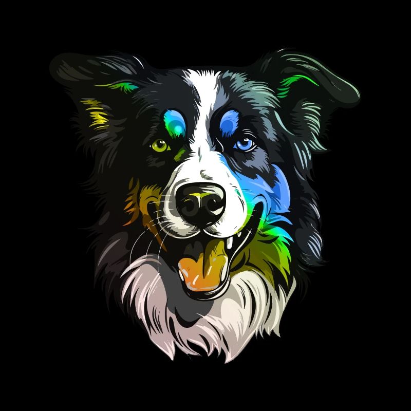 Border Collie Hund Kopf Bunt
