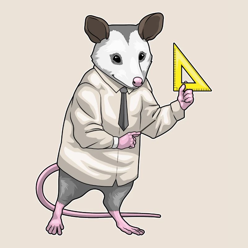 Opossum professeur triangle règle maths