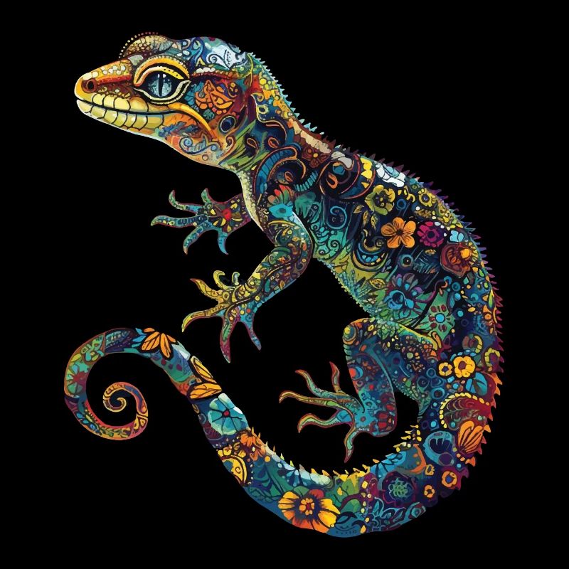 Floral Leopard Gecko Colorful & Ornate