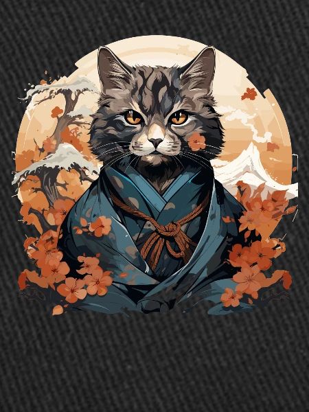 Funny Samurai Cat