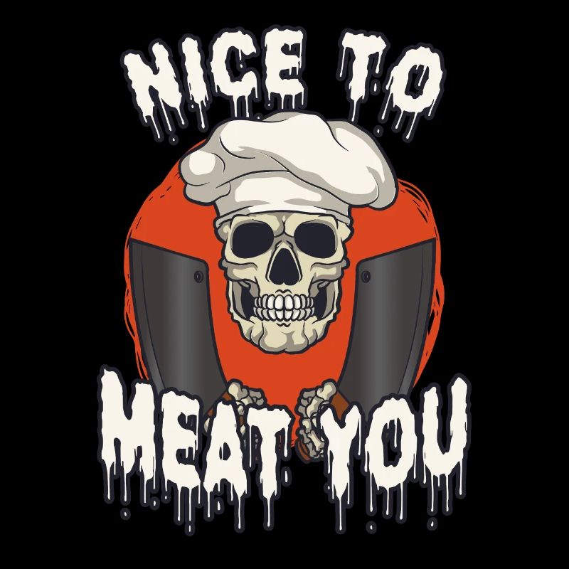 Fleischschneider Metzger Horror Skelett Gore