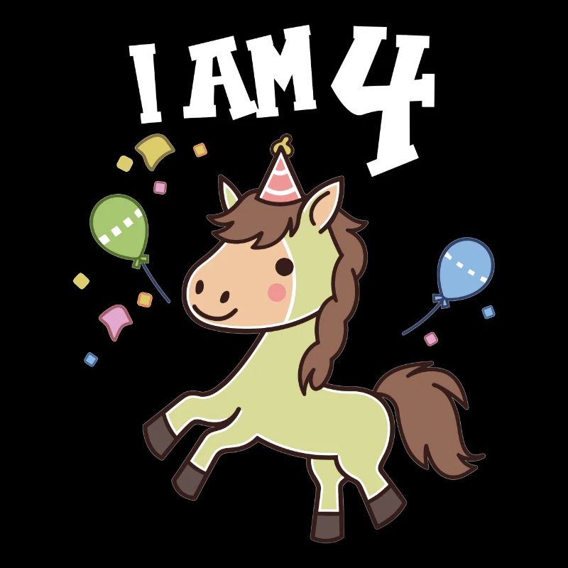 Ich bin 4 Jahre alt Pferde Pferd 4. Geburtstag
