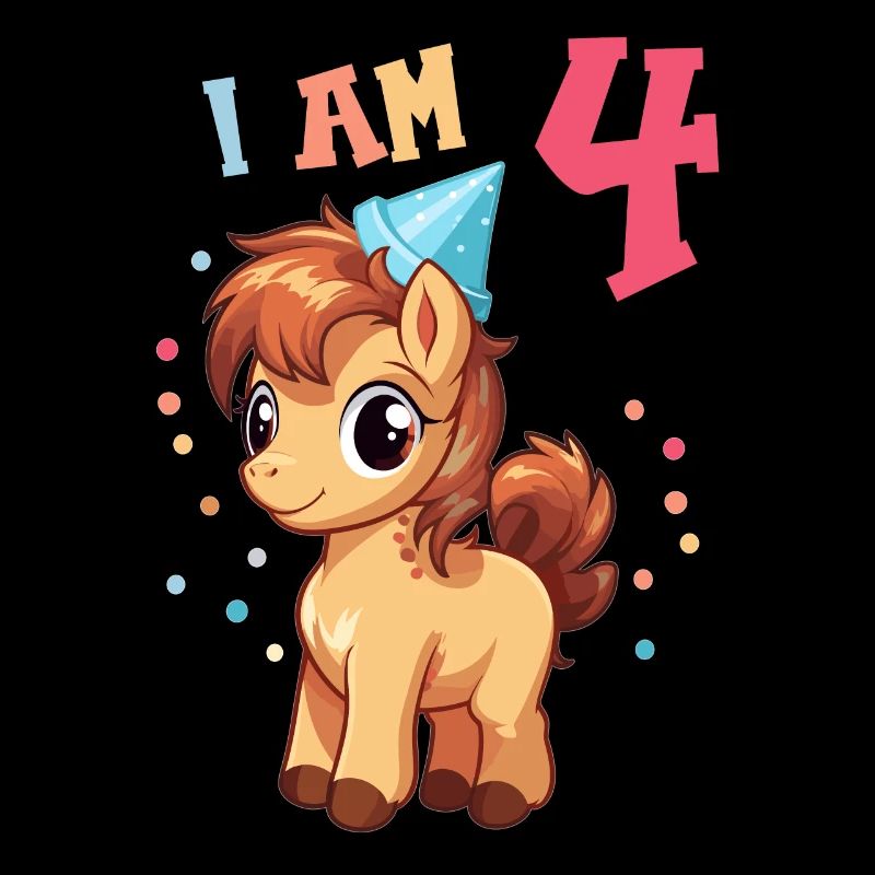 Ich bin 4 Jahre alt Pferde Pferd 4. Geburtstag