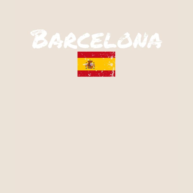 Barcelone Vintage Espagne Drapeau Espagnol Espagnol