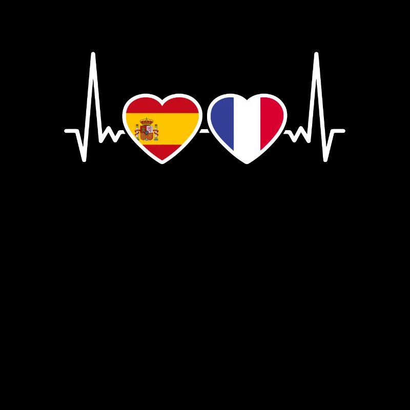 Spanien Frankreich Herzschlag Flagge Spanier
