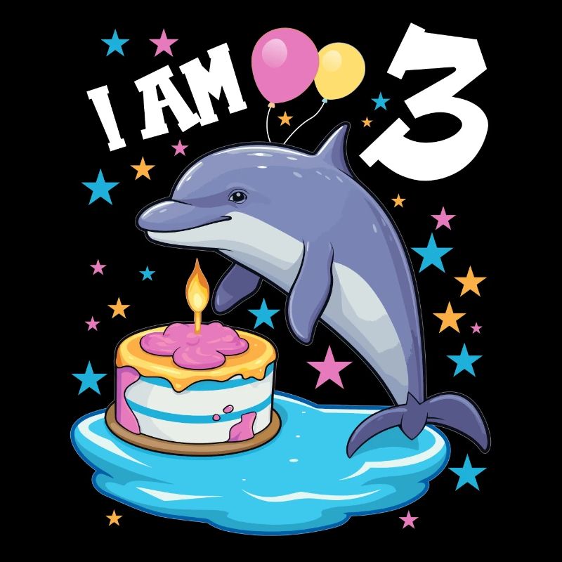 Ich bin 3 Jahre alt Delfine Delfin 3. Geburtstag