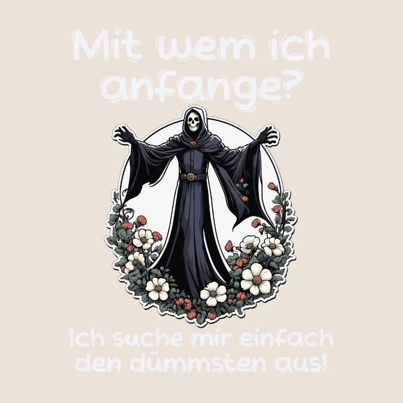 Mit wem ich anfange? - Sensenmann Illustration