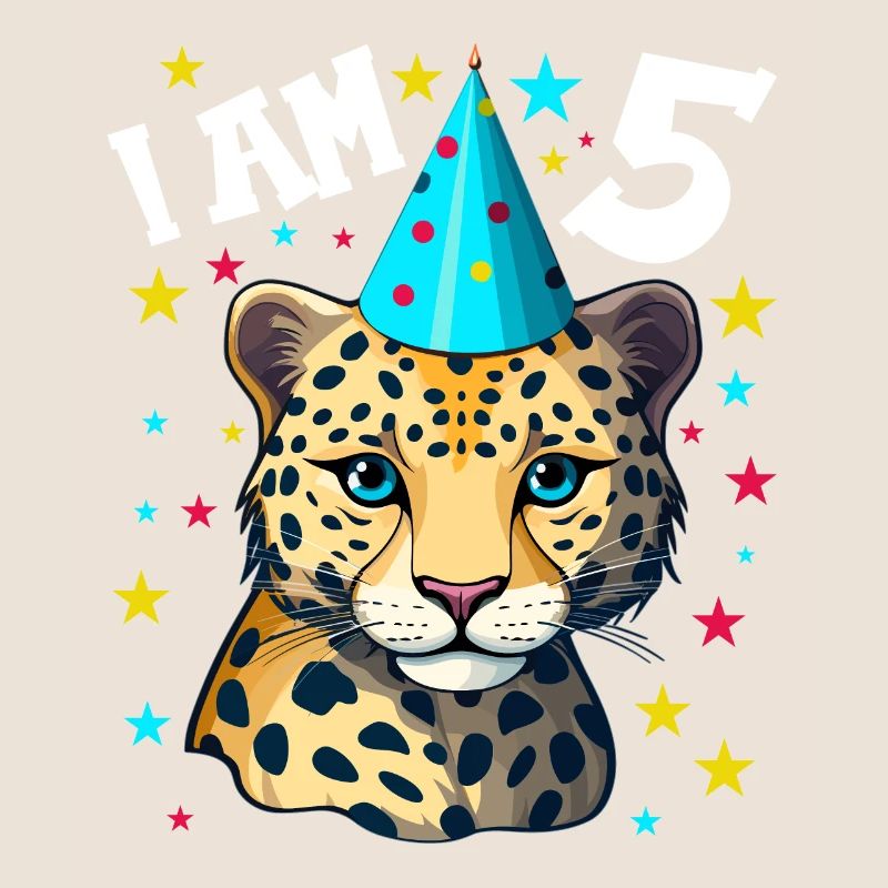 Ich bin 5 Jahre alt Leoparde Leopard 5. Geburtstag