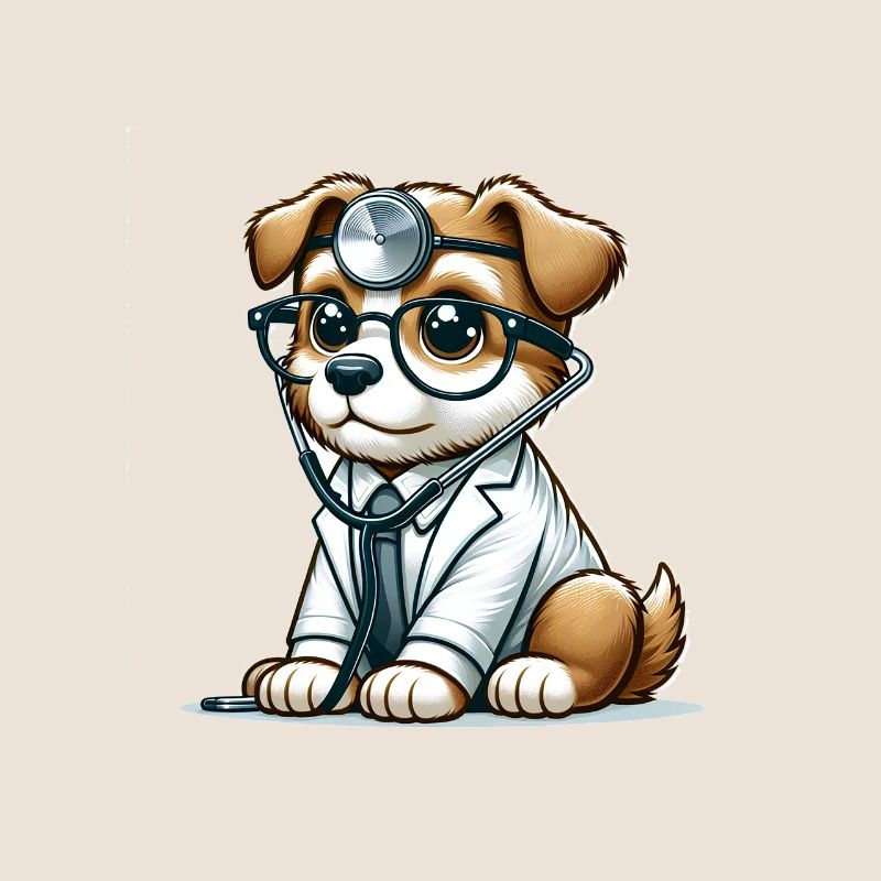 Médecin de chien mignon