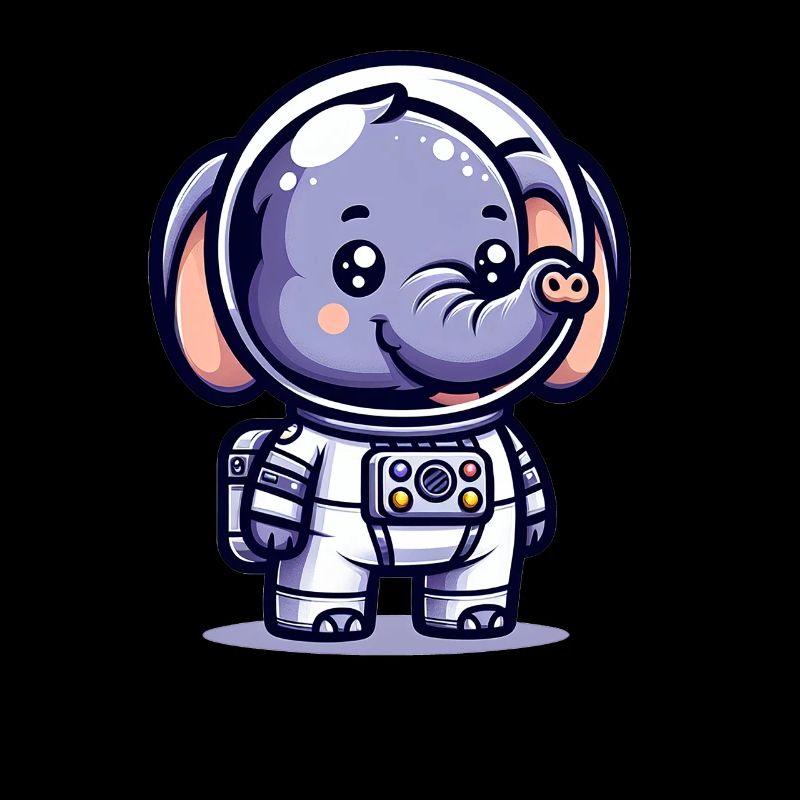 Éléphant mignon astronaute