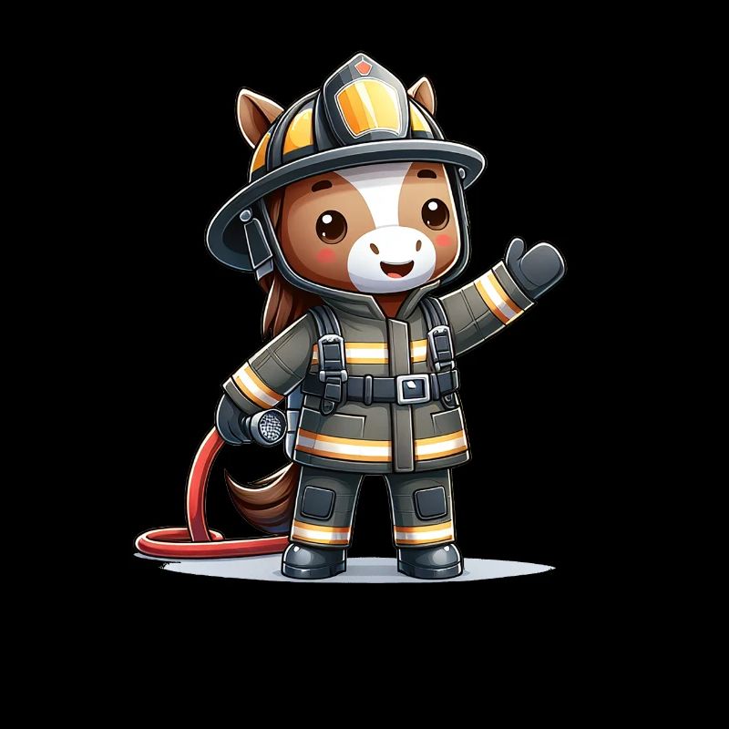 Pompier à cheval mignon