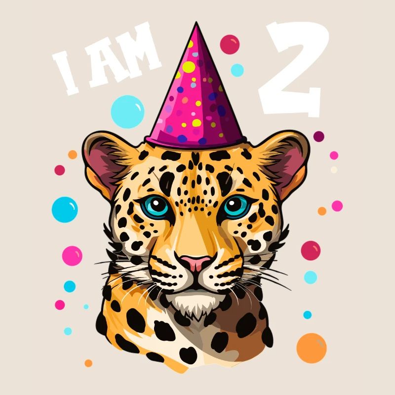 2. Geburtstag Ich bin 2 Jahre alt Leoparde Leopard