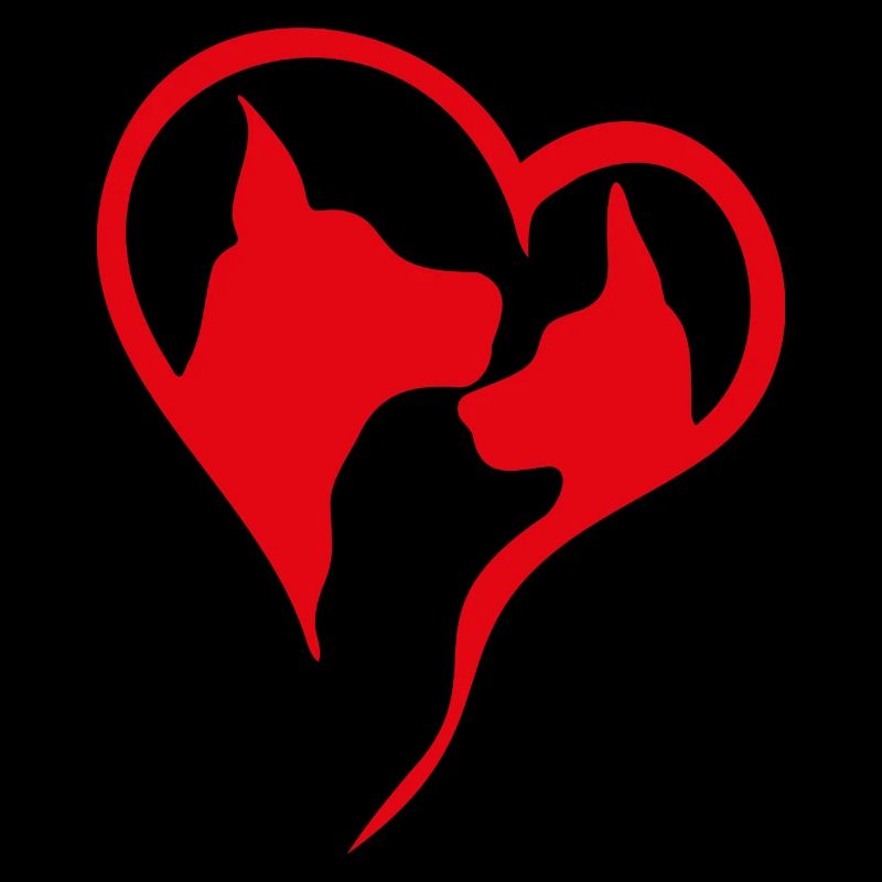 Fatmonkey Hunde Herz beste Freunde - red