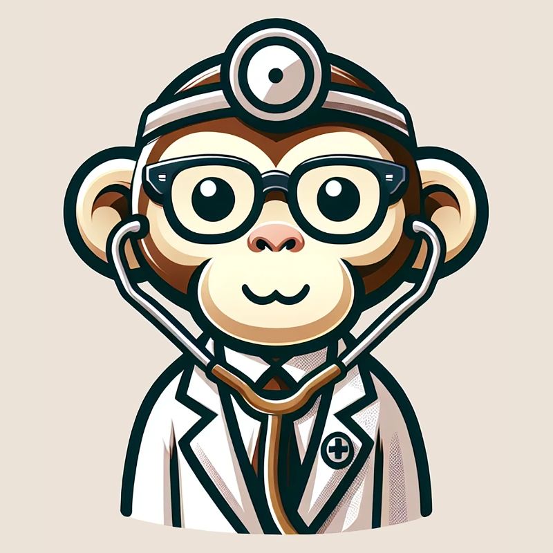 Médecin singe mignon
