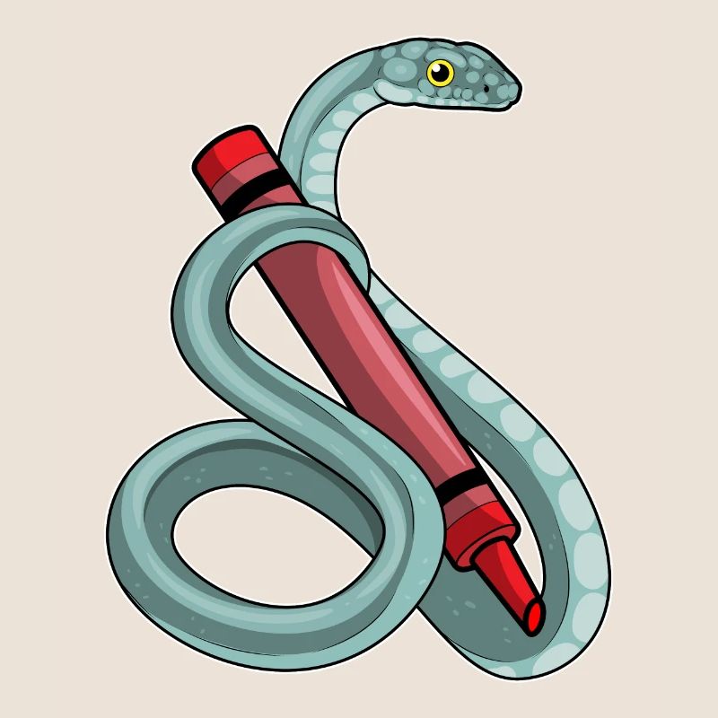 Snake Student Crayon School