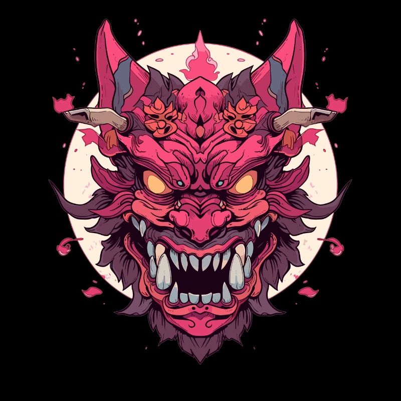 Japanese Hannya Demon Samurai Warrior Oni Mask