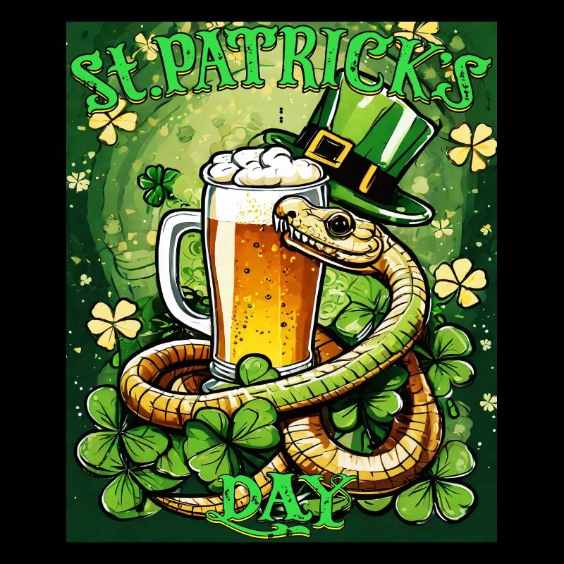 JOUR DE LA SAINT-PATRICK SERPENT BIÈRE TRÈFLE