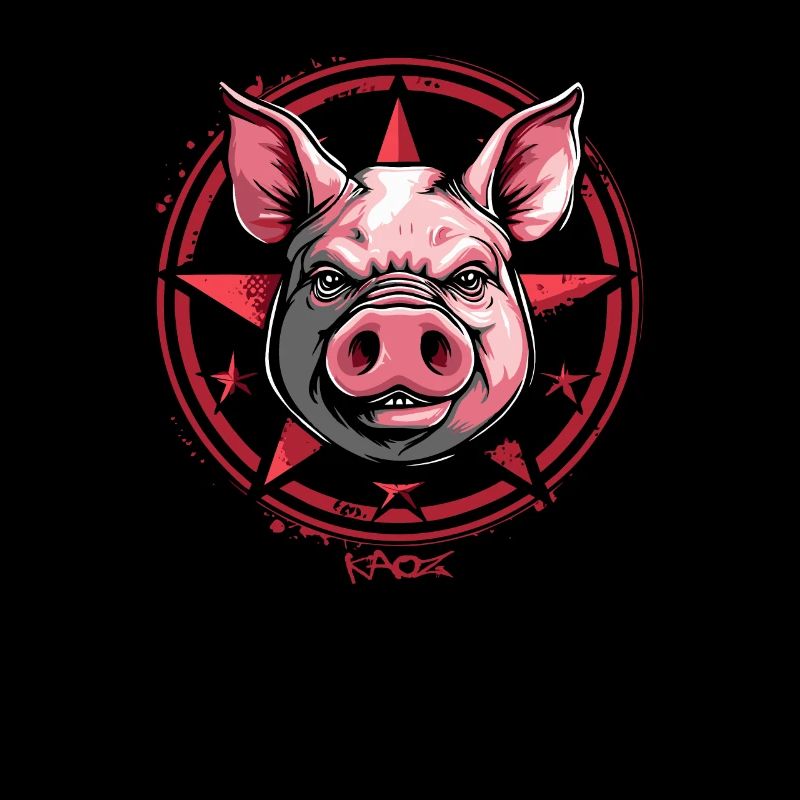 Cool Emblem Logo: Sci-Fi Occult Pig