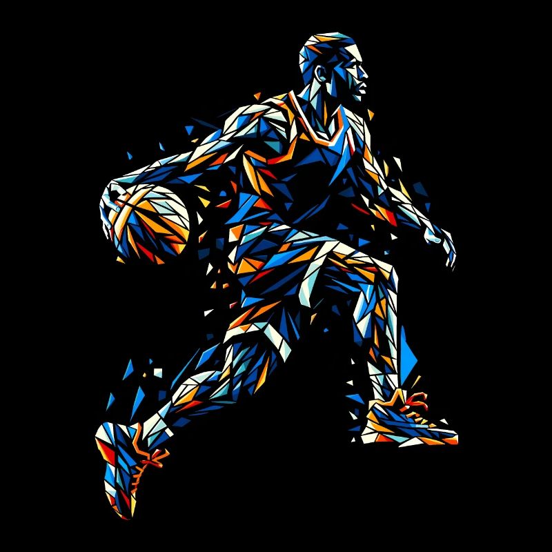 Polygon Art Basketteur Joueur Basketteur