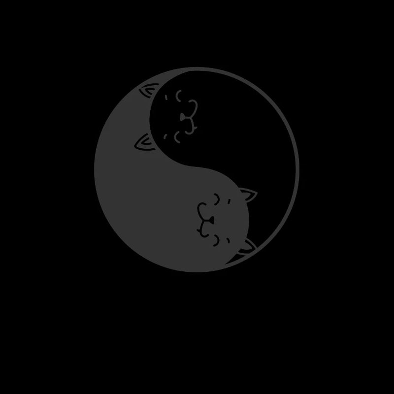 Chat Yin et Yang Opposés
