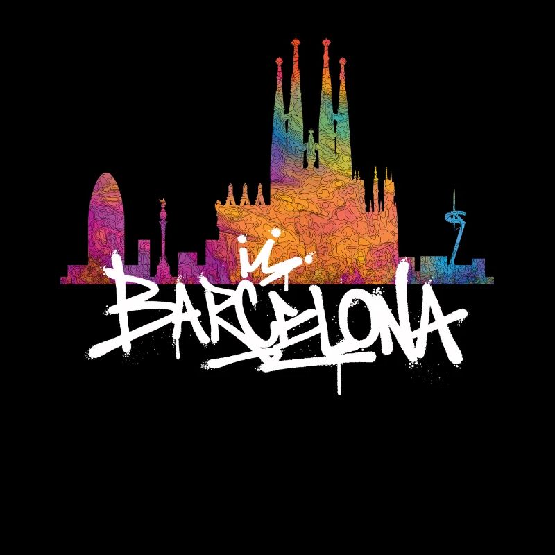 Lettrage Graffiti Skyline de Barcelone