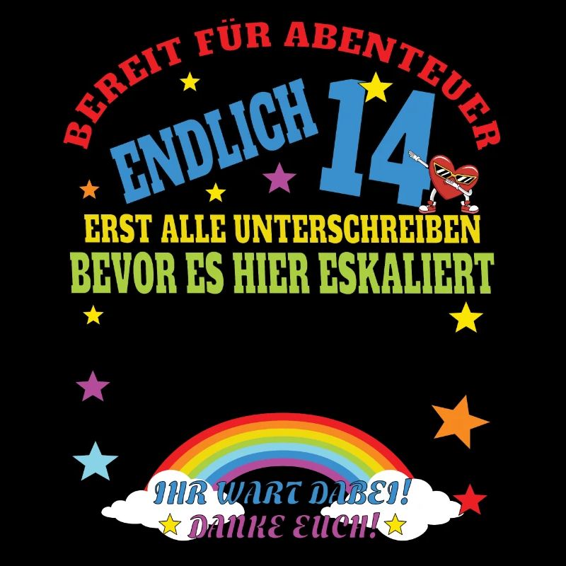 14. Geburtstag Mädchen & Junge Gästebuch