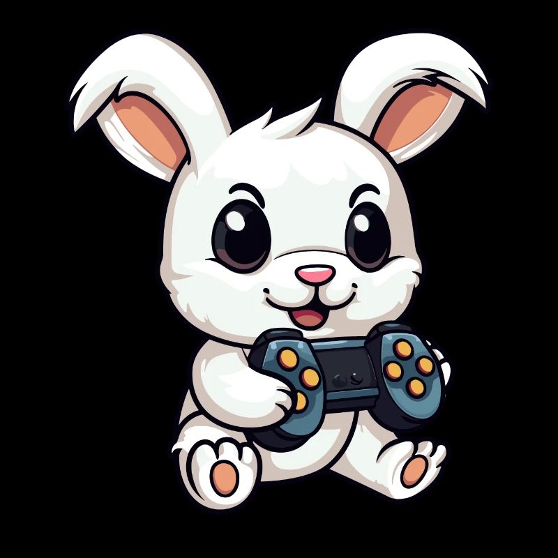 Cute Rabbit Player Gaming Bunny Lover