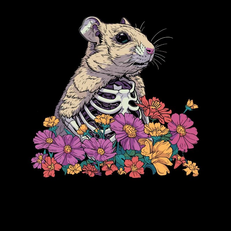 Hamster or Hamster fleur squelette fleur Animal