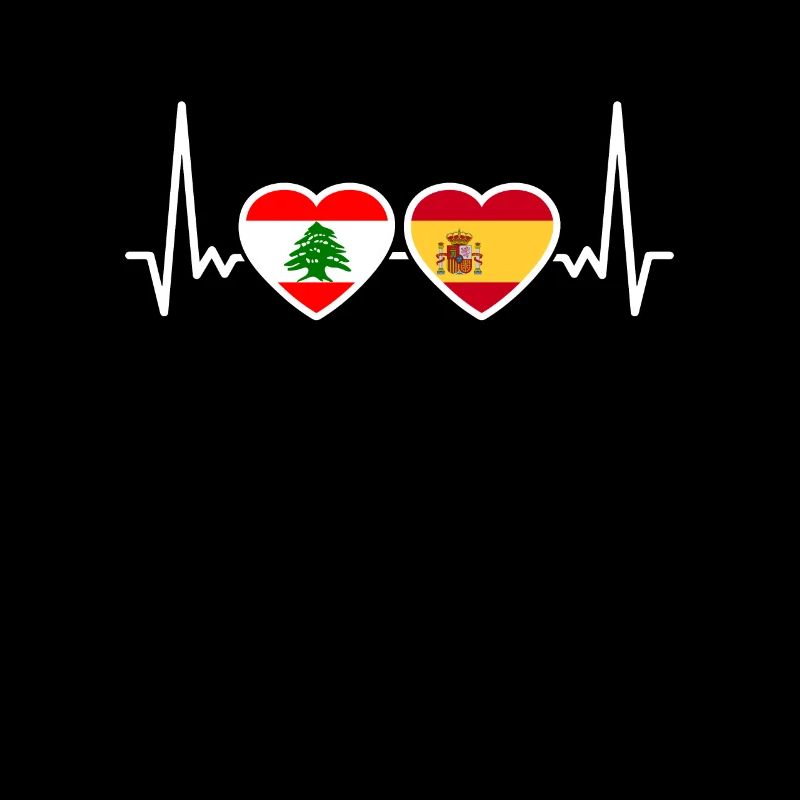 Liban Espagne Heartbeat Flag Libanais