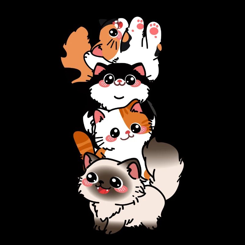 Cat Cute Kitty Stack Cats Anime Kawaii