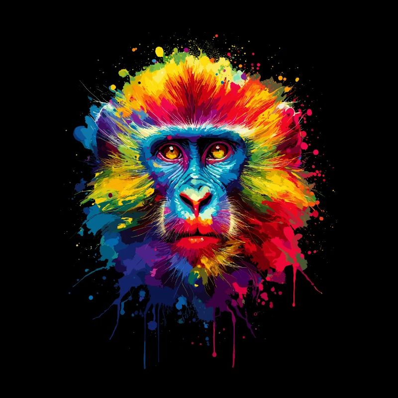 Bunte Splash Art Affe Liebhaber Affe Schimpanse