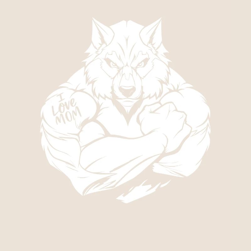 Wolf Biceps Tattoo I Love Mom