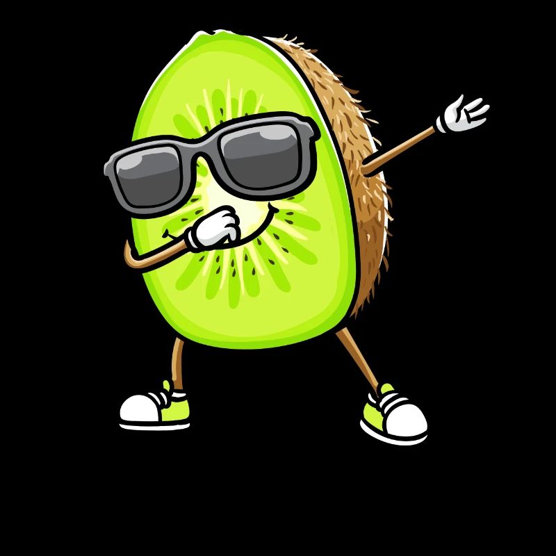 Kiwi dansant avec des lunettes de soleil