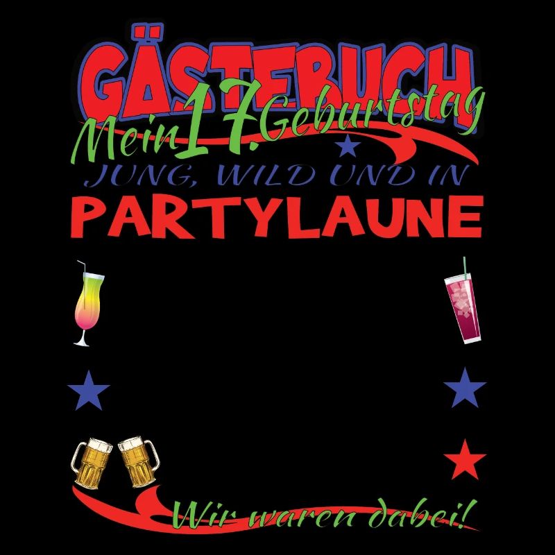 17. Geburtstag Mädchen & Junge Gästebuch