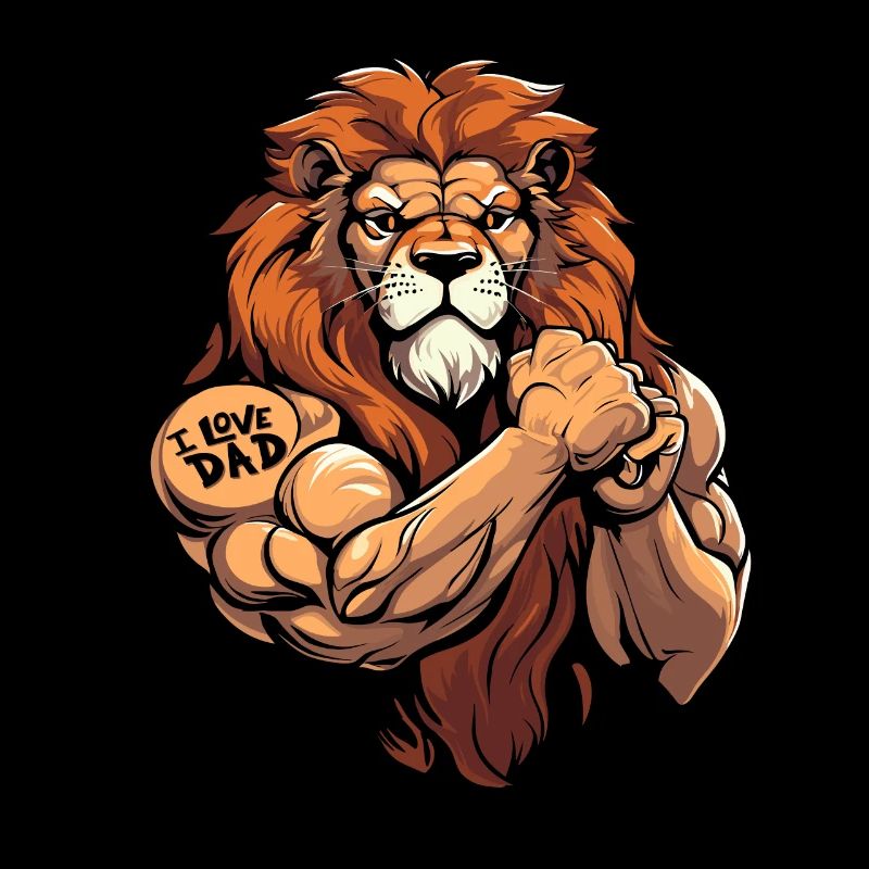Lion biceps tatouage j’aime papa