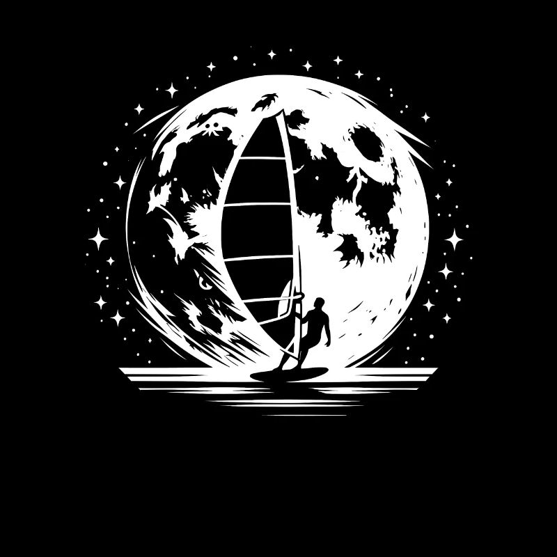 Windsurfing Windsurfer Moon