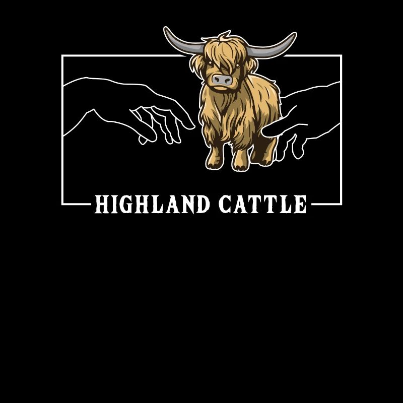 Michelangelo Schöpfung der Adam Highland Cow