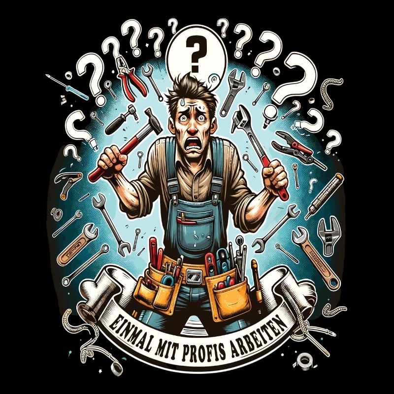 Einmal Mit Profis Arbeiten lustiger Handwerker