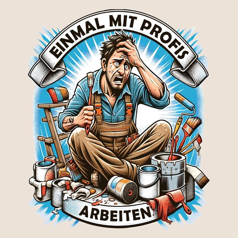 Working with professionals, funny master painter