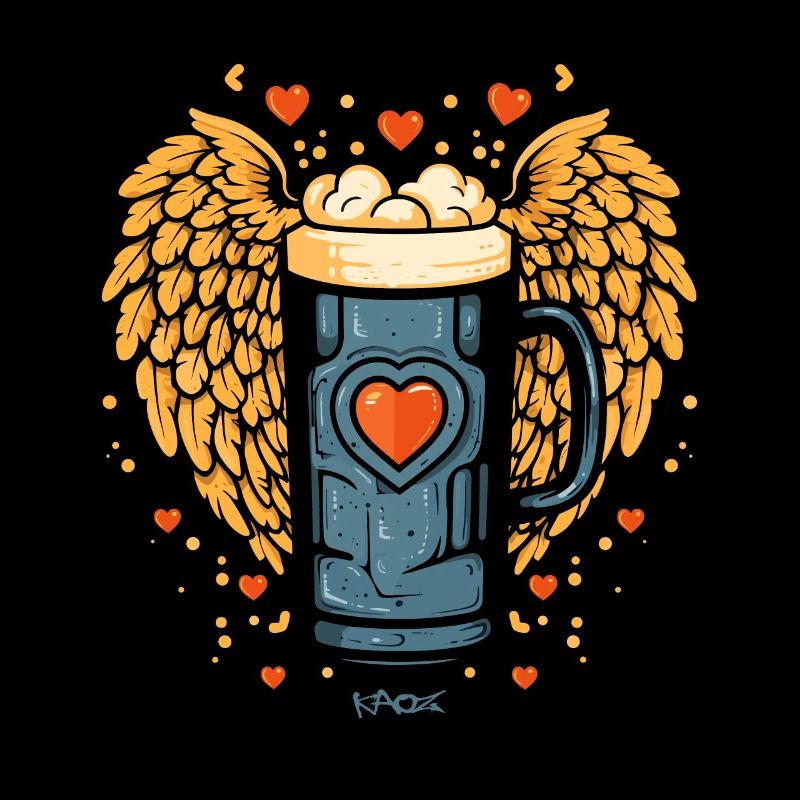 Ein Fest ein Bier mit Herz und Flügeln