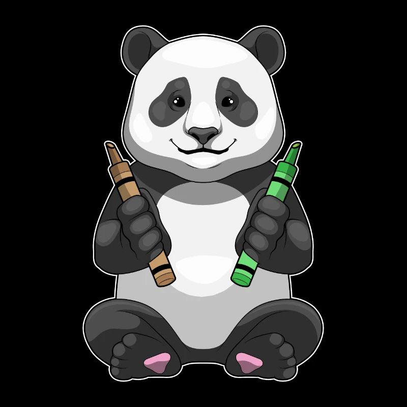 Panda Student Crayons School