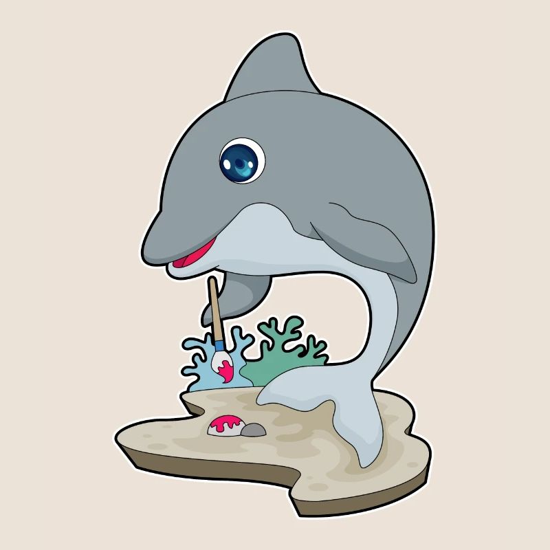 Delfin Maler Pinsel Malen