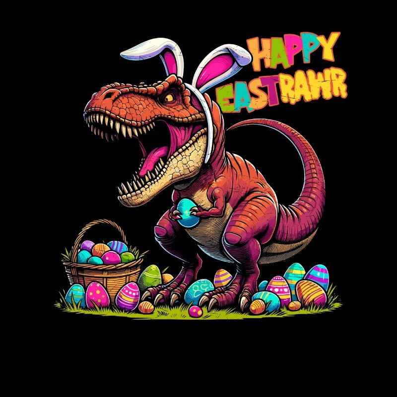 Dinosaur Trex Boys Easter Basket Easter Bunny Merry