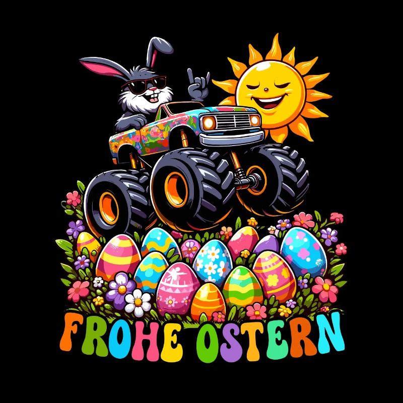 Monster Truck Easter Basket Easter Bunny Happy Easter
