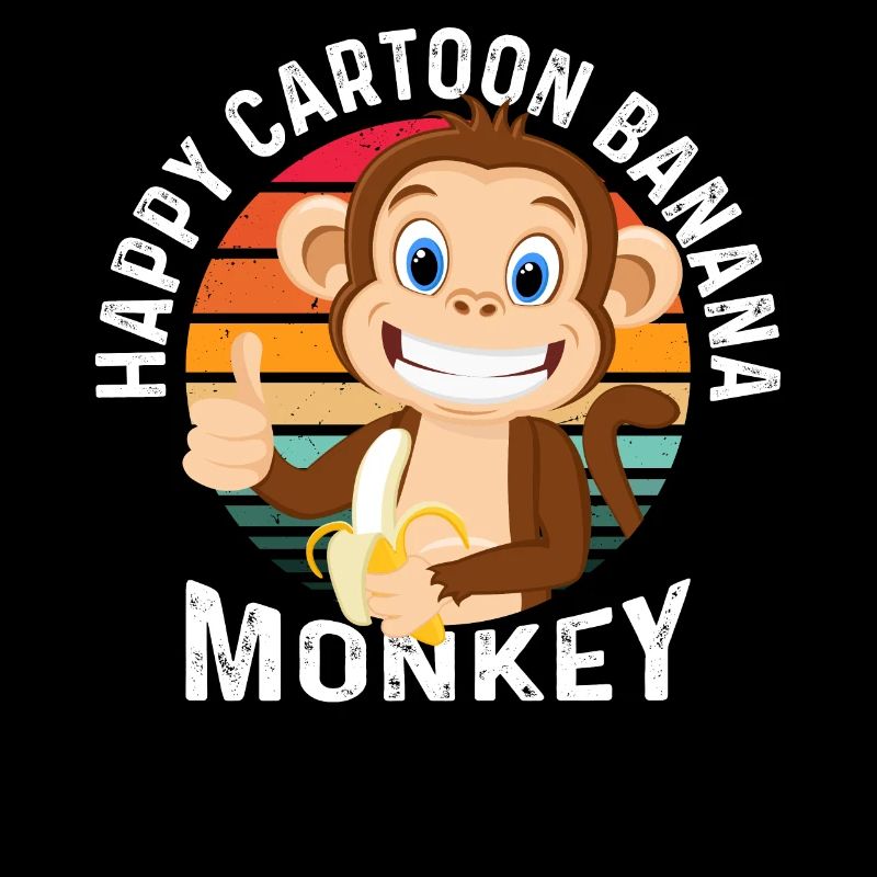 Joyeux Cartoon Banane Singe